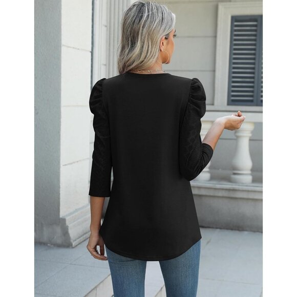 Womens 3/4 Sleeve Top Cotton Blend Large Casual Office Wear - Picture 5 of 5